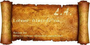 Lohner Almiréna névjegykártya